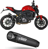 Tubo De Escape Con Homologación Acústica X-M5 Acero Negro Carbono - Mivv Compatible Con Ducati Monster + (2021-2024)