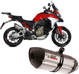 Tubo De Escape Con Homologación Acústica Suono Acero Carbono - Mivv Compatible Con Ducati Multistrada V4 1100 - S (2021-2024)