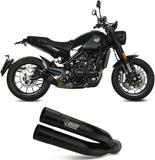 Tubo De Escape Con Homologación Acústica Double Gun Acero Negro - Mivv Compatible Con Benelli Leoncino (2017-2024)