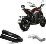 Tubo De Escape Sin Catalizador Y Con Homologación Acústica Double Gun Acero Negro - Mivv Compatible Con Benelli 502 C (2019-2024)