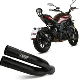Tubo De Escape Con Homologación Acústica Double Gun Acero Negro - Mivv Compatible Con Benelli 502 C (2019-2024)