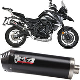 Tubo De Escape Con Homologación Acústica Oval Acero Negro Carbono - Mivv Compatible Con Benelli Trk 702 - X (2023-2024)