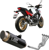Sistema De Escape Completo Sin Catalizador Y Con Homologación Acústica Gppro Carbono - Mivv Compatible Con Honda Cb 650 F (2014-2018)