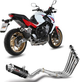 Sistema De Escape Completo Sin Catalizador Y Con Homologación Acústica Gp Carbono - Mivv Compatible Con Honda Cb 650 F (2014-2018)