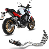 Sistema De Escape Completo Sin Catalizador Y Con Homologación Acústica Gp Acero Negro - Mivv Compatible Con Honda Cb 650 F (2014-2018)