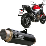 Tubo De Escape Con Homologación Acústica Oval Carbono - Mivv Compatible Con Honda Cb 500 F (2019-2024)