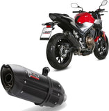 Tubo De Escape Con Homologación Acústica Suono Acero Negro Carbono - Mivv Compatible Con Honda Cb 500 F (2019-2024)