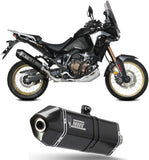 Tubo De Escape Con Homologación Acústica Speed Edge Acero Negro Carbono - Mivv Compatible Con Honda Crf 1100 L Africa Twin (2020-2023)