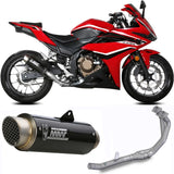 Sistema De Escape Completo Sin Catalizador Y Con Homologación Acústica Gppro Carbono - Mivv Compatible Con Honda Cbr 500 R (2019-2020)