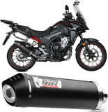 Tubo De Escape Con Homologación Acústica Oval Carbono Carbono - Mivv Compatible Con Honda Cb 500 X (2021-2024)