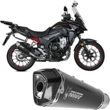 Tubo De Escape Con Homologación Acústica Delta Race Acero Negro Carbono - Mivv Compatible Con Honda Cb 500 X (2021-2024)