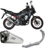 Sistema De Escape Completo Sin Catalizador Y Con Homologación Acústica Delta Race Acero Carbono - Mivv Compatible Con Honda Cb 500 X (2021-2024)