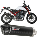 Tubo De Escape Con Homologación Acústica Oval Carbono Carbono - Mivv Compatible Con Honda Cb 750 Hornet (2023-2024)