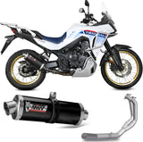 Sistema De Escape Completo Sin Catalizador Y Con Homologación Acústica Oval Acero Negro - Mivv Compatible Con Honda Xl 750 Transalp (2023-2024)