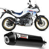 Tubo De Escape Con Homologación Acústica Oval Acero Negro Carbono - Mivv Compatible Con Honda Xl 750 Transalp (2023-2024)