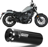Tubo De Escape Con Homologación Acústica Hr-1 Acero Negro - Mivv Compatible Con Honda Cmx 500 Rebel (2022-2024)