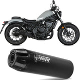 Tubo De Escape Con Homologación Acústica Hr-1 Acero Negro Carbono - Mivv Compatible Con Honda Cmx 500 Rebel (2022-2024)