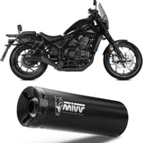 Tubo De Escape Con Homologación Acústica Hr-1 Acero Negro Carbono - Mivv Compatible Con Honda Cmx 1100 Rebel (2022-2024)
