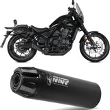 Tubo De Escape Con Homologación Acústica Hr-1 Acero Negro Carbono - Mivv Compatible Con Honda Cmx 1100 Rebel (2022-2024)