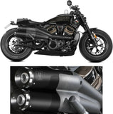 Doble Salida De Escape Con Catalizador Y Homologación Acústica Hr-1 Acero Negro - Mivv Compatible Con Harley-Davidson Sportster S (2021-2024)