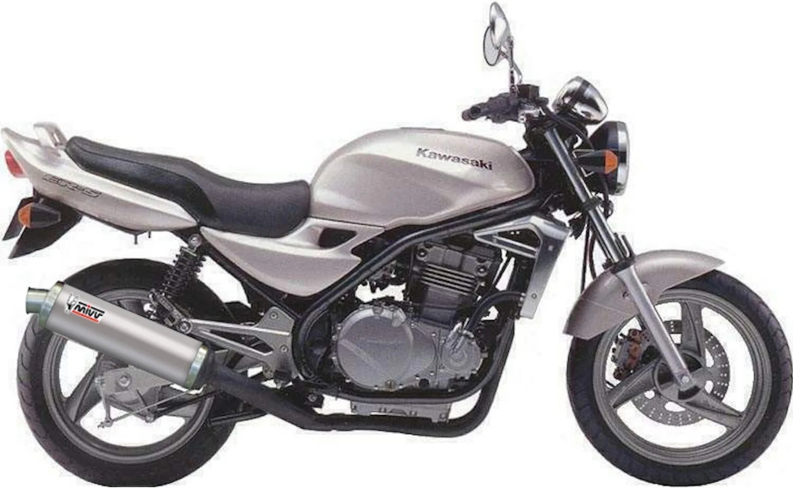 Tubo De Escape Con Homologación Acústica Oval Acero - Mivv Compatible Con Kawasaki Er-5 500 (1997-2006)