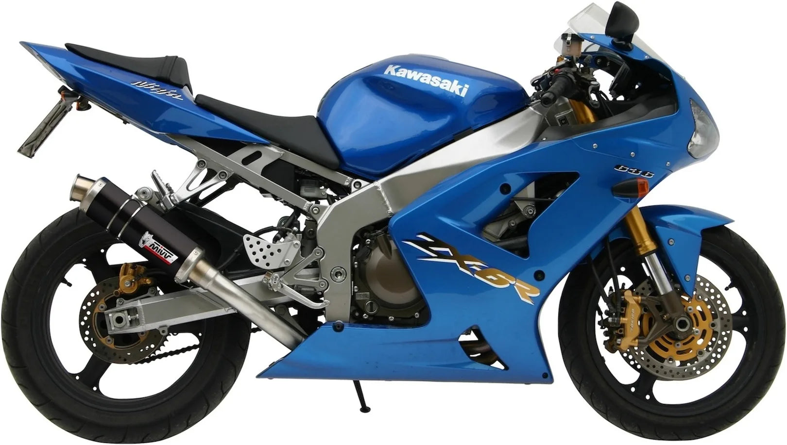 Tubo De Escape Con Homologación Acústica Gp Acero Negro - Mivv Compatible Con Kawasaki Zx 6R 636 (2003-2004)