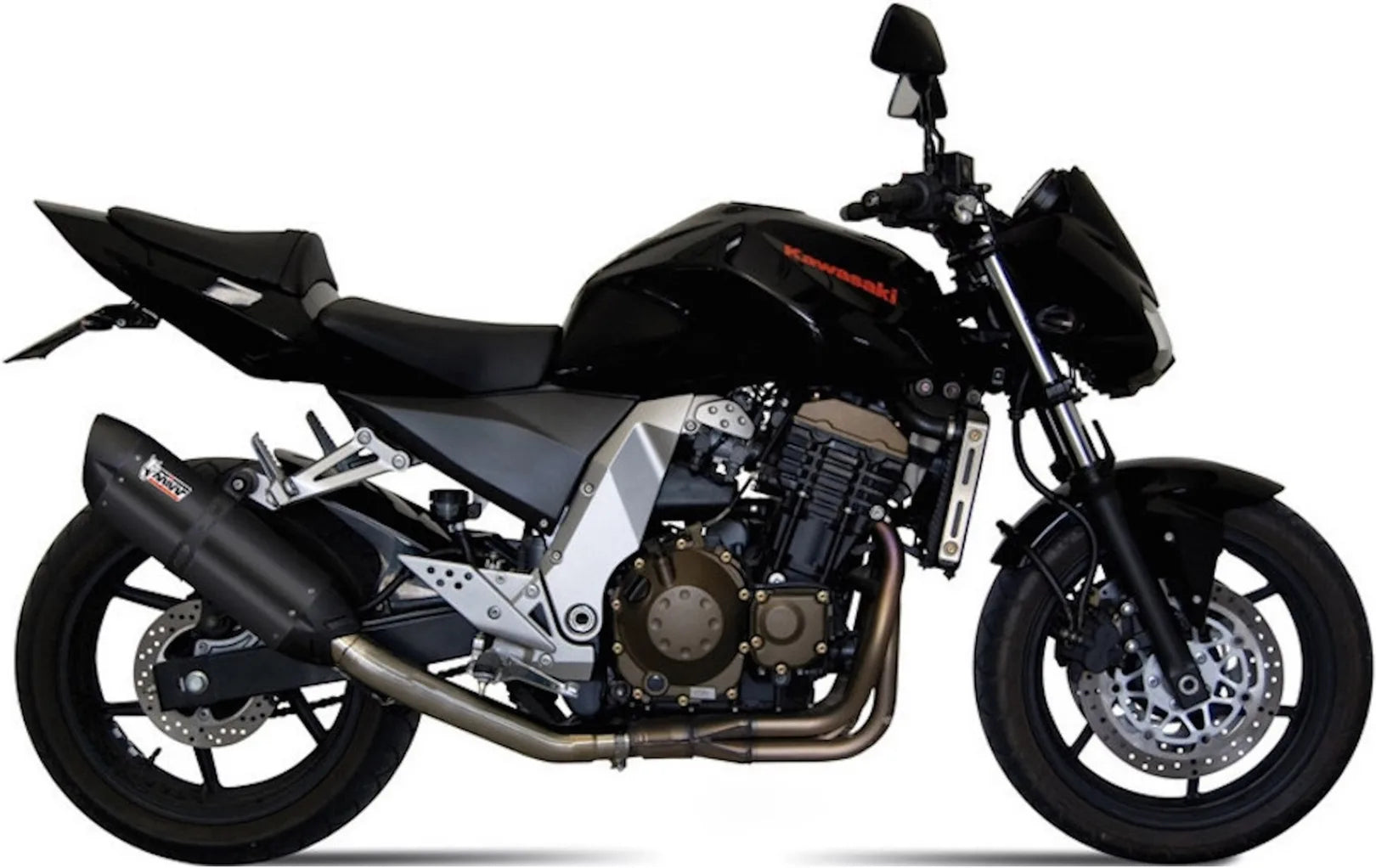 Tubo De Escape Con Homologación Acústica Suono Acero Negro Carbono - Mivv Compatible Con Kawasaki Z 750 (2004-2006)