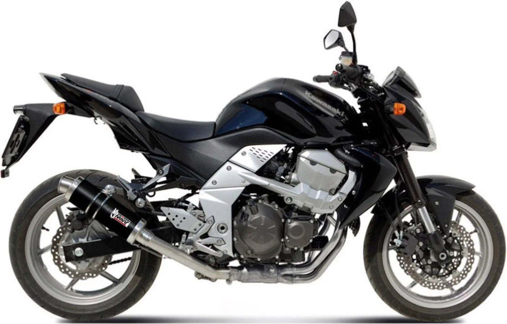 Tubo De Escape Con Catalizador Y Homologación Acústica Gp Acero Negro - Mivv Compatible Con Kawasaki Z 750 (2007-2014)