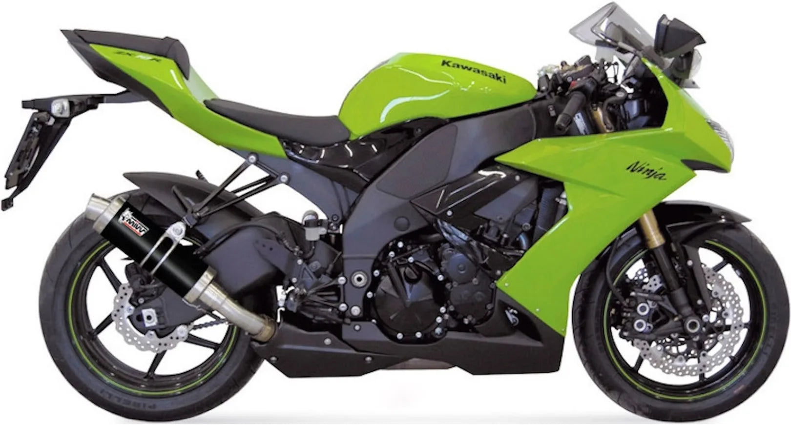Tubo De Escape Con Homologación Acústica Gp Acero Negro - Mivv Compatible Con Kawasaki Zx-10R (2008-2010)