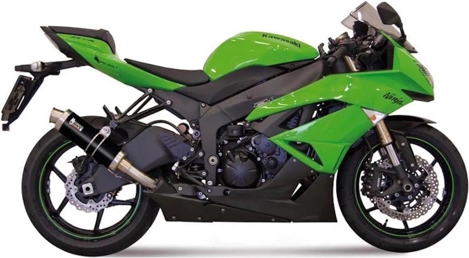 Tubo De Escape Con Homologación Acústica Gp Acero Negro - Mivv Compatible Con Kawasaki Zx 6R 636 (2009-2016)