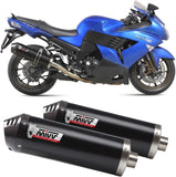 Tubo De Escape Con Homologación Acústica Oval Acero Negro Carbono - Mivv Compatible Con Kawasaki Zzr 1400 (2006-2007)