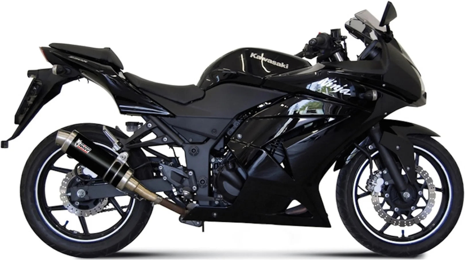 Tubo De Escape Con Homologación Acústica Gp Acero Negro - Mivv Compatible Con Kawasaki Ninja 250 R (2008-2013)