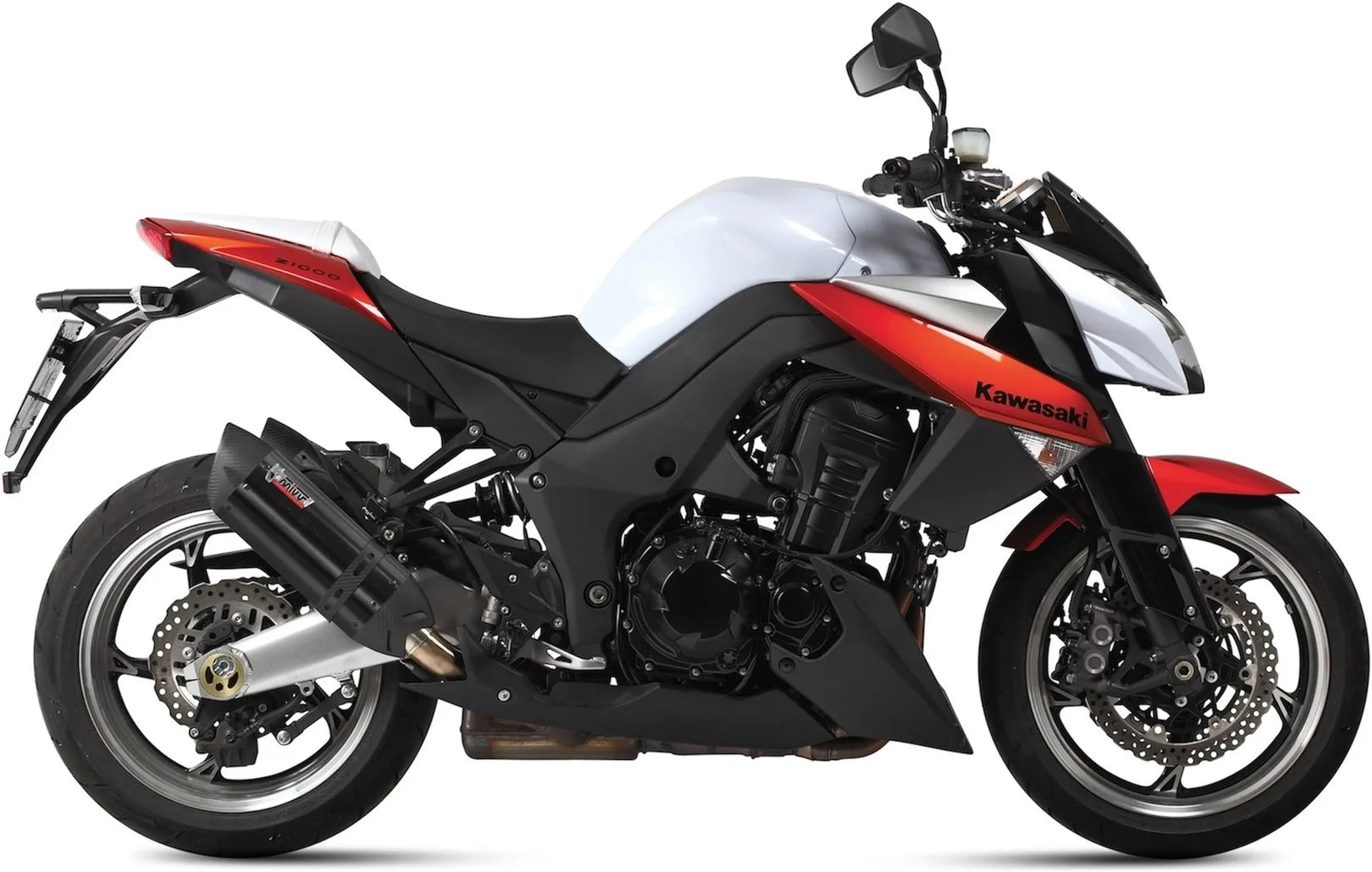Escape Doble Con Homologación Acústica Suono Acero Negro Carbono - Mivv Compatible Con Kawasaki Z 1000 (2010-2013)