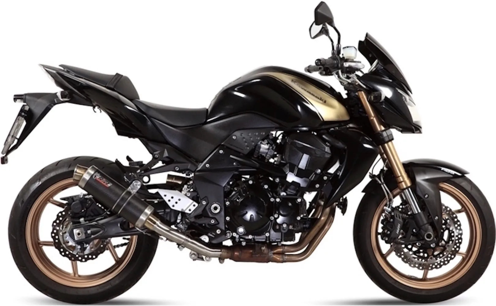 Tubo De Escape Con Catalizador Y Homologación Acústica Gp Carbono - Mivv Compatible Con Kawasaki Z 750 R (2011-2014)