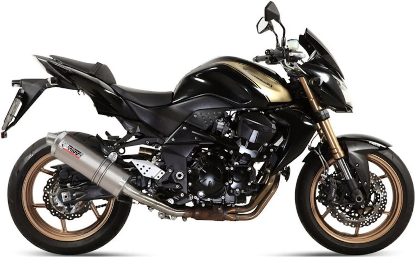 Tubo De Escape Con Catalizador Y Homologación Acústica Oval Acero - Mivv Compatible Con Kawasaki Z 750 R (2011-2014)