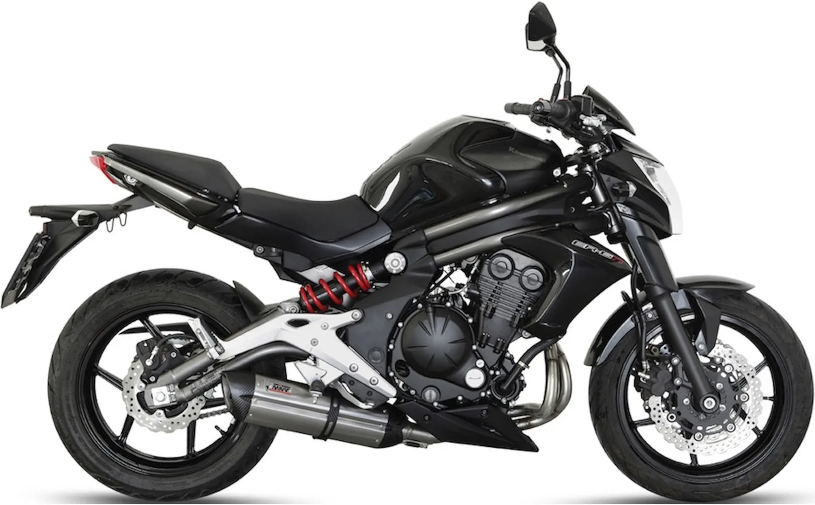 Sistema De Escape Completo Con Catalizador Y Homologación Acústica Suono Acero Carbono - Mivv Compatible Con Kawasaki Er-6 F (2012-2016)