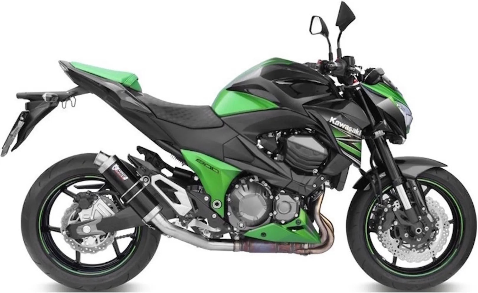 Tubo De Escape Con Homologación Acústica Gp Acero Negro - Mivv Compatible Con Kawasaki Z 800 (2013-2016)