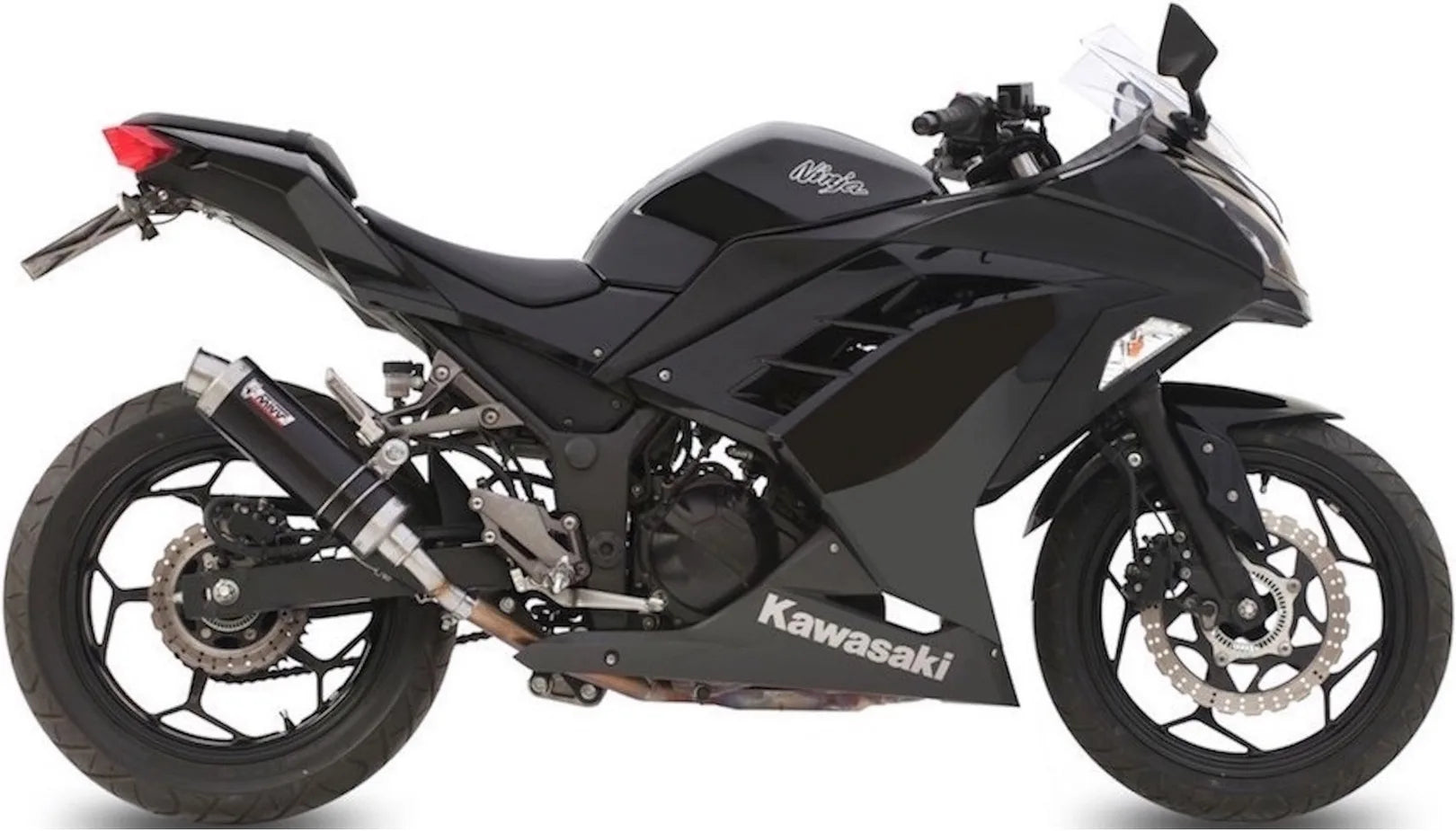 Tubo De Escape Con Homologación Acústica Gp Acero Negro - Mivv Compatible Con Kawasaki Z 300 (2015-2016)