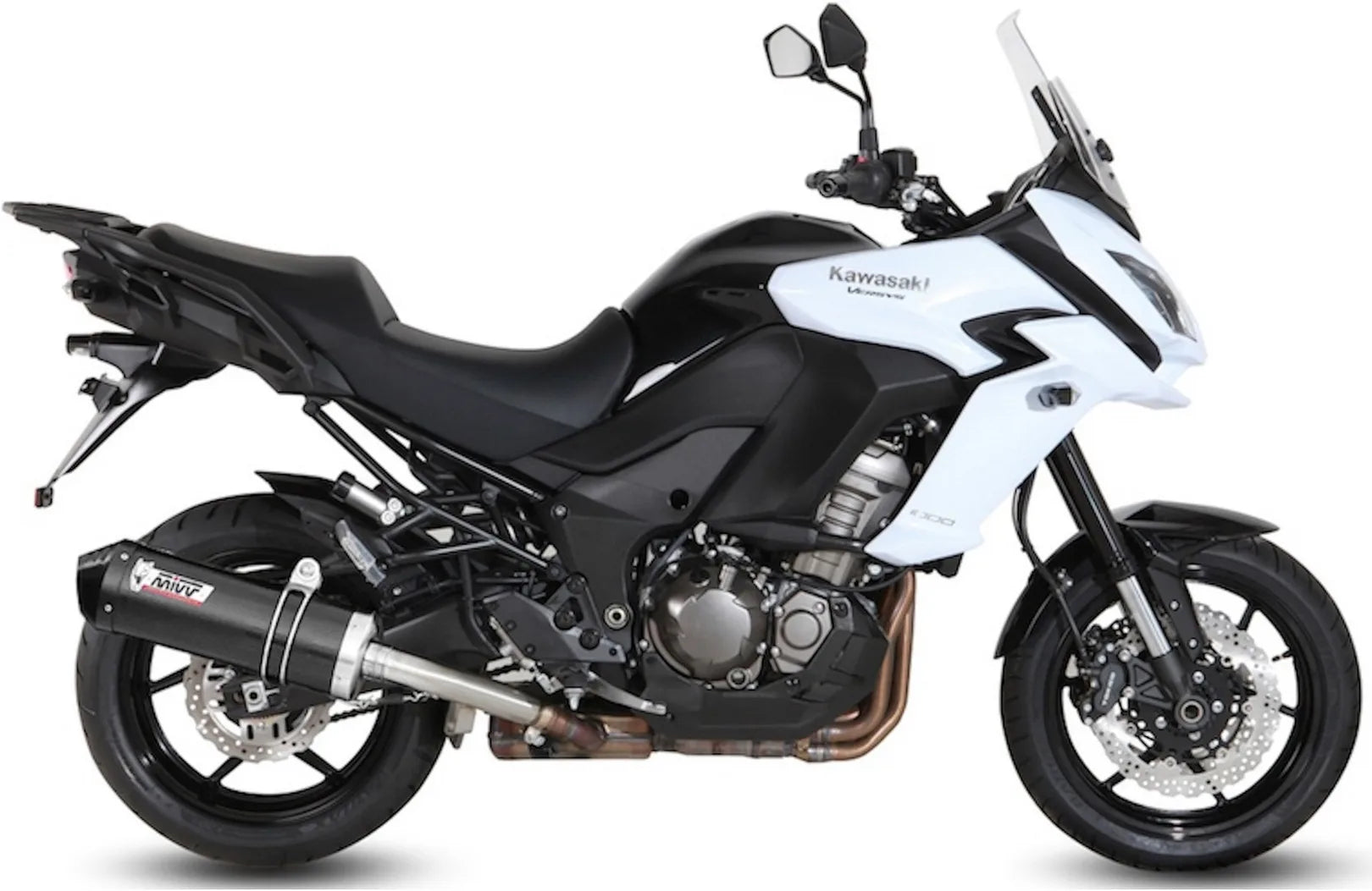 Tubo De Escape Con Homologación Acústica Oval Carbono Carbono - Mivv Compatible Con Kawasaki Versys 1000 (2015-2018)