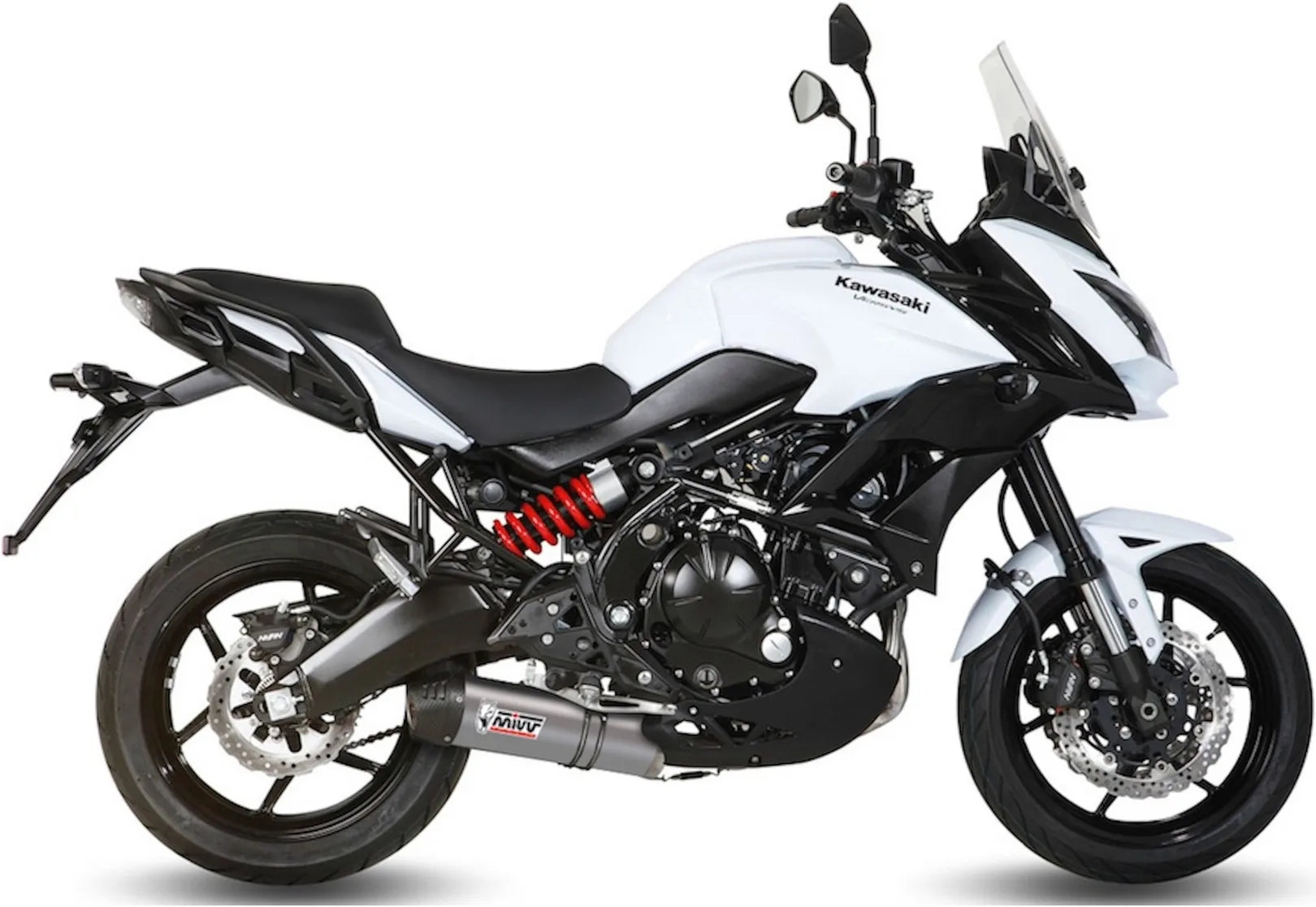 Sistema De Escape Completo Con Catalizador Y Homologación Acústica Oval Titano Carbono - Mivv Compatible Con Kawasaki Versys 650 (2015-2020)