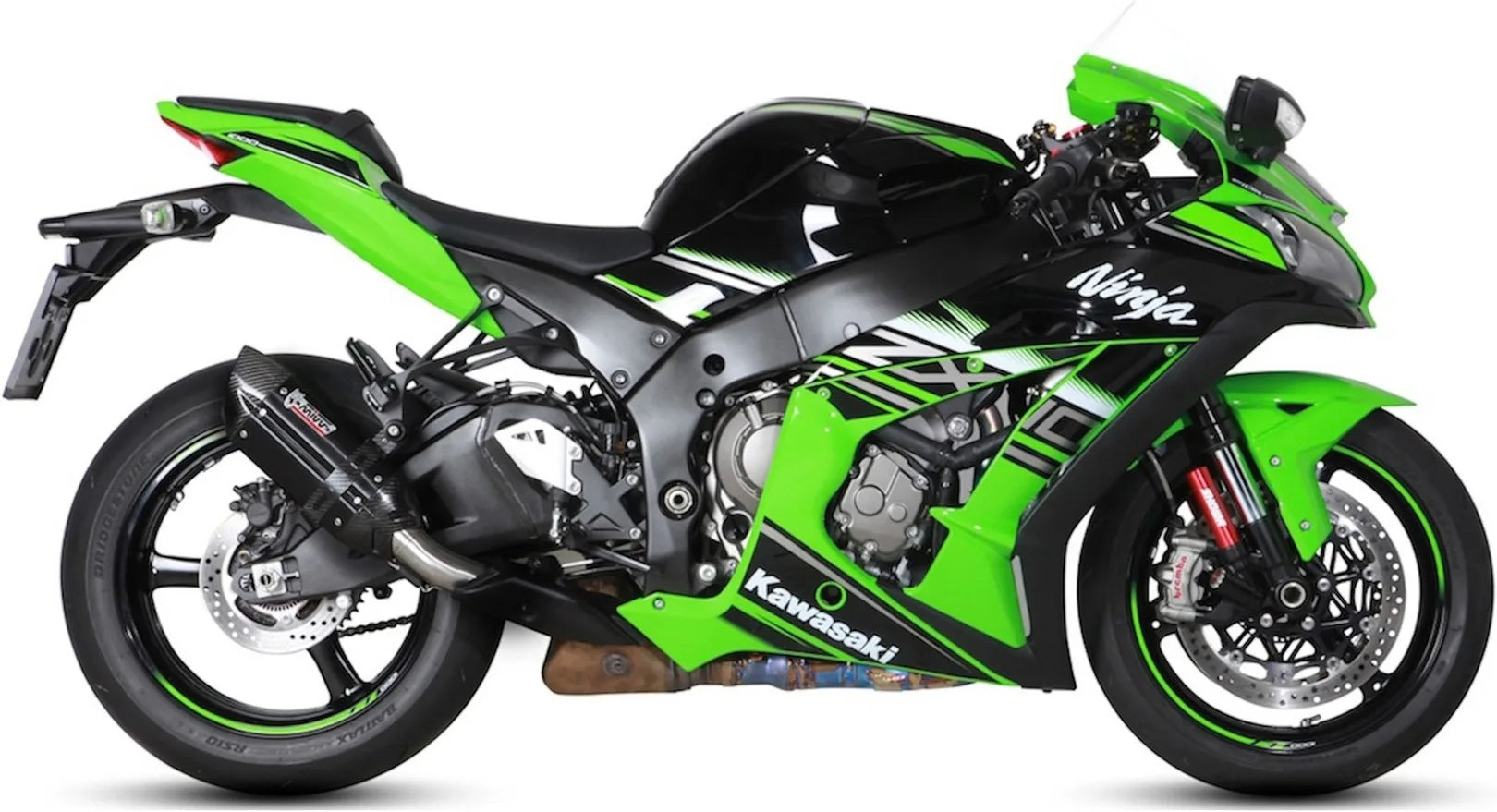 Tubo De Escape Con Homologación Acústica Suono Acero Negro Carbono - Mivv Compatible Con Kawasaki Zx-10R (2016-2024)