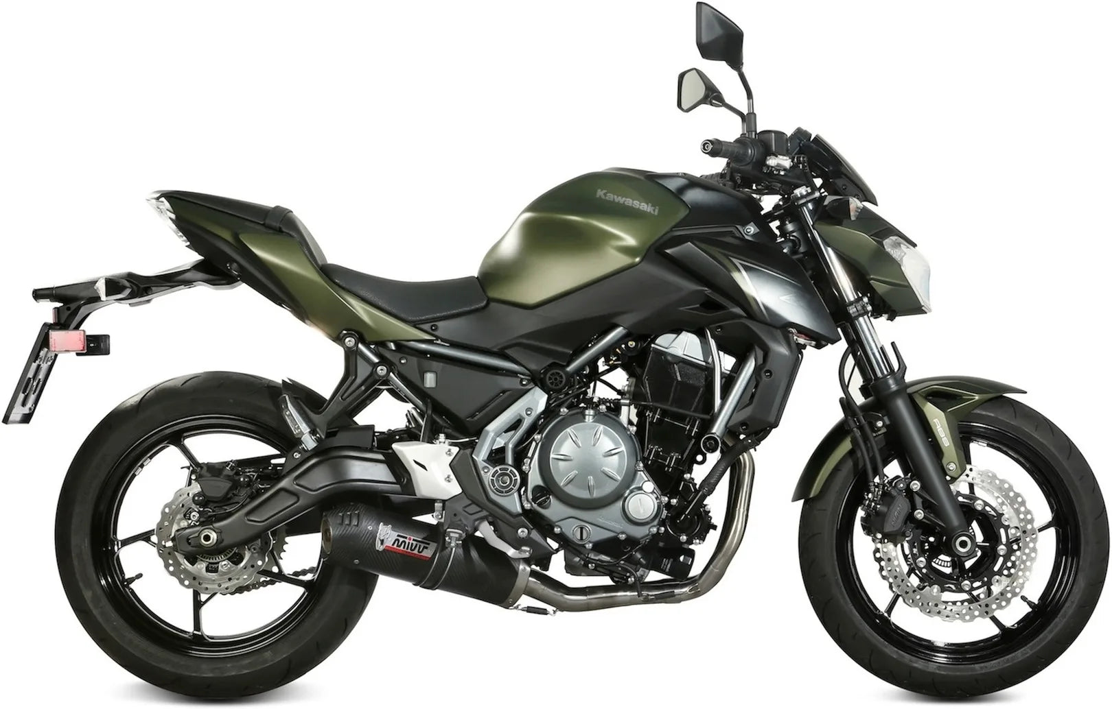 Sistema De Escape Completo Sin Catalizador Y Con Homologación Acústica Oval Carbono Carbono - Mivv Compatible Con Kawasaki Z 650 (2017-2023)