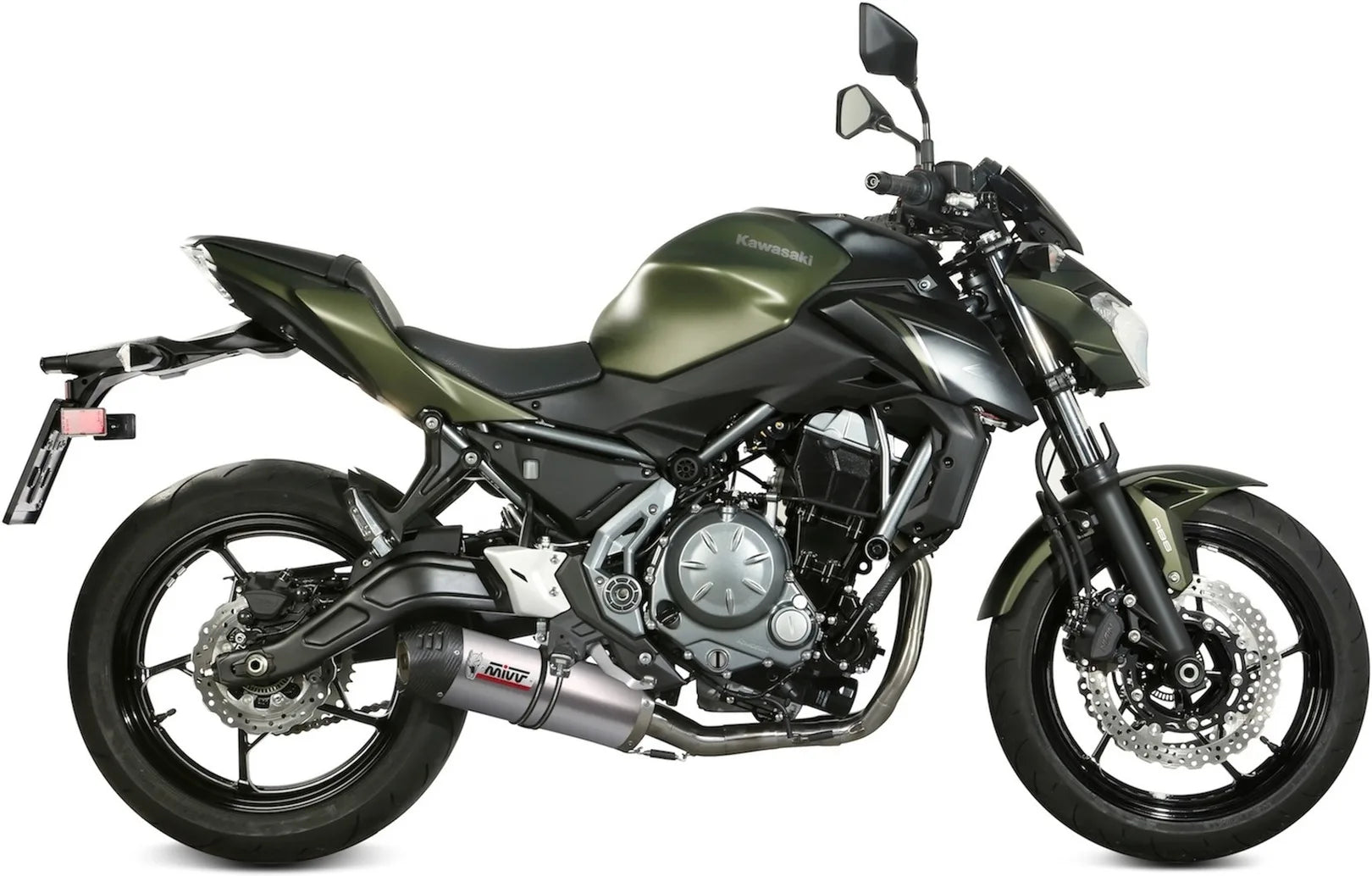 Sistema De Escape Completo Con Catalizador Y Homologación Acústica Oval Titano Carbono - Mivv Compatible Con Kawasaki Z 650 (2017-2023)