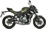 Sistema De Escape Completo Con Catalizador Y Homologación Acústica Oval Titano Carbono - Mivv Compatible Con Kawasaki Z 650 (2017-2023)