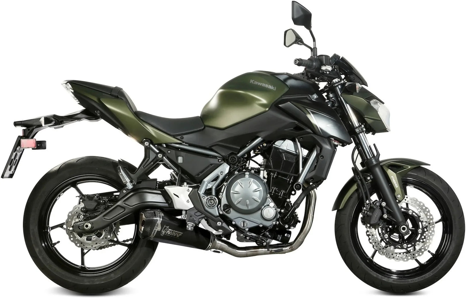 Sistema De Escape Completo Con Catalizador Y Homologación Acústica Delta Race Acero Negro Carbono - Mivv Compatible Con Kawasaki Z 650 (2017-2023)