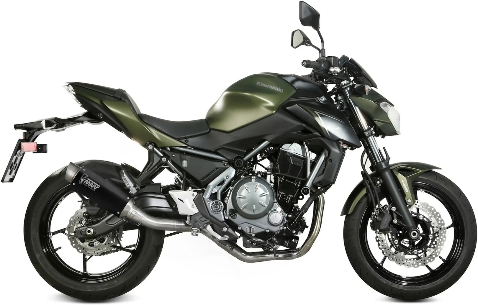 Sistema De Escape Completo Con Catalizador Y Homologación Acústica Gppro Acero Negro - Mivv Compatible Con Kawasaki Z 650 (2017-2023)