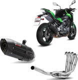 Sistema De Escape Completo Sin Catalizador Y Con Homologación Acústica Suono Acero Negro Carbono - Mivv Compatible Con Kawasaki Z 900 (2017-2024)
