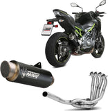 Sistema De Escape Completo Sin Catalizador Y Con Homologación Acústica Gppro Acero Negro - Mivv Compatible Con Kawasaki Z 900 (2017-2024)