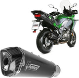 Tubo De Escape Con Homologación Acústica Delta Race Acero Negro Carbono - Mivv Compatible Con Kawasaki Versys 1000 (2019-2024)
