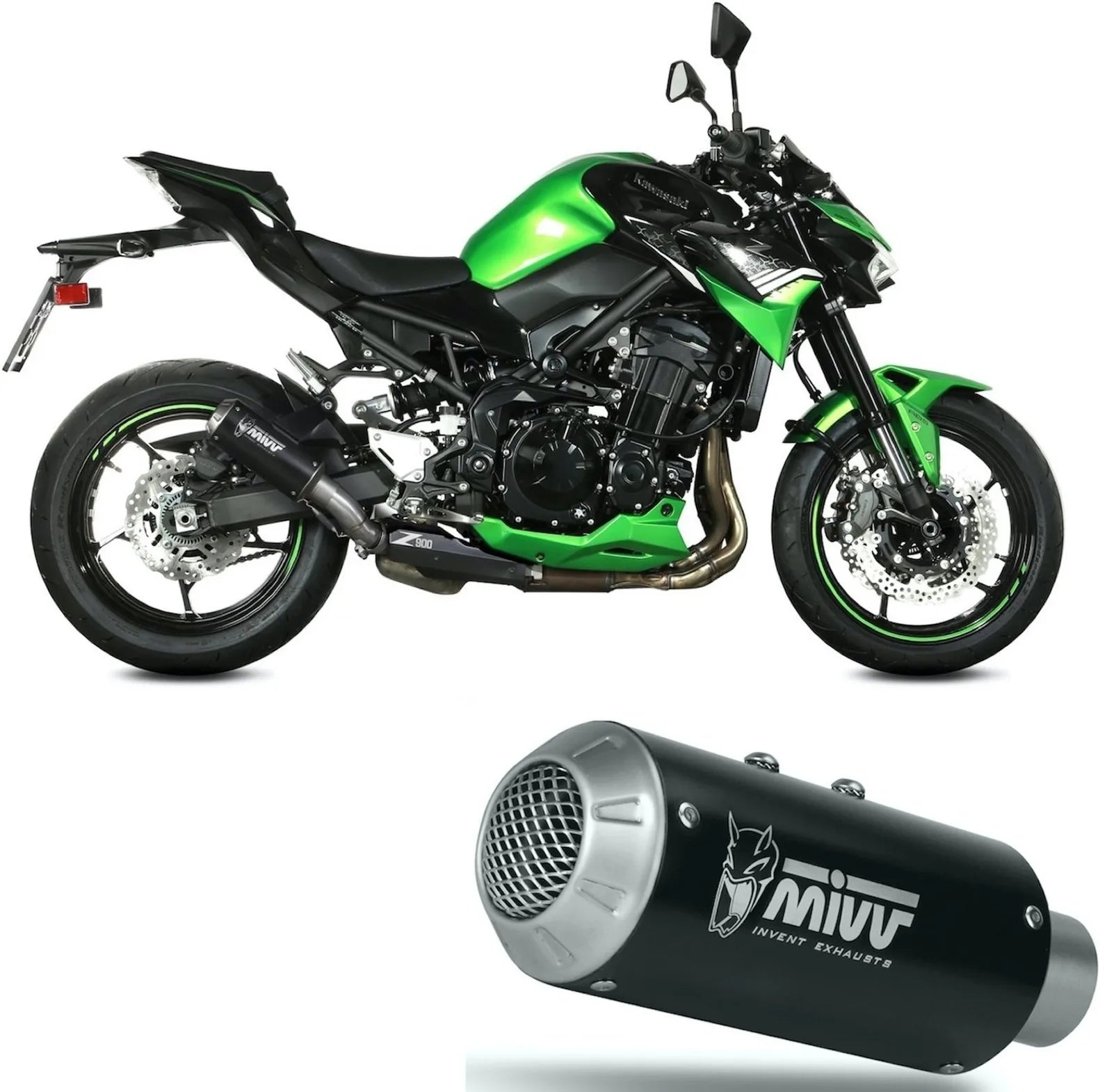 Tubo De Escape Con Homologación Acústica Mk3 Acero Negro - Mivv Compatible Con Kawasaki Z 900 (2020-2024)